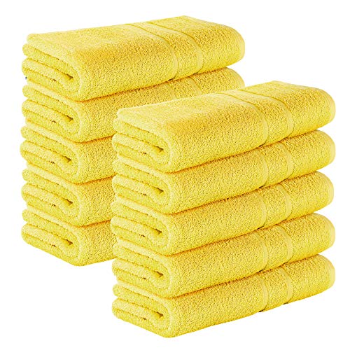 10 Stück Premium Frottee Duschtücher 70x140 cm in gelb von StickandShine in 500g/m² aus 100% Baumwolle von StickandShine Inh. Christian Müller