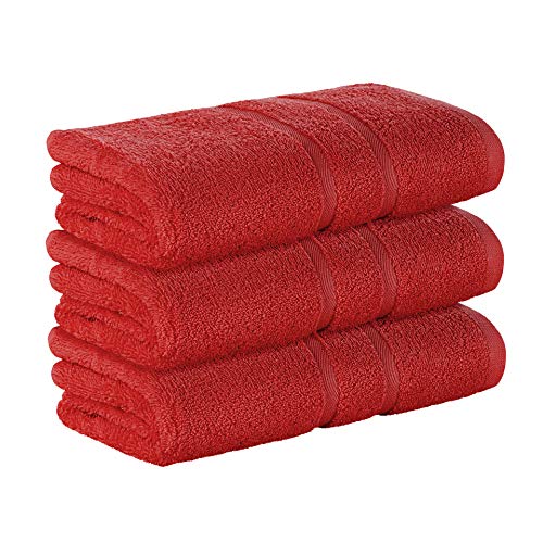 3 Stück Premium Frottee Handtücher 50x100 cm in rot von StickandShine in 500g/m² aus 100% Baumwolle von StickandShine Inh. Christian Müller