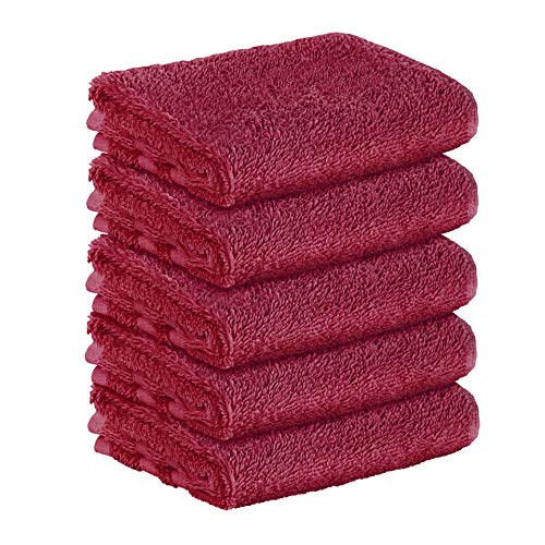 5 Stück Premium Frottee Gästehandtücher 30x50 cm in bordeaux von StickandShine in 500g/m² aus 100% Baumwolle von StickandShine Inh. Christian Müller