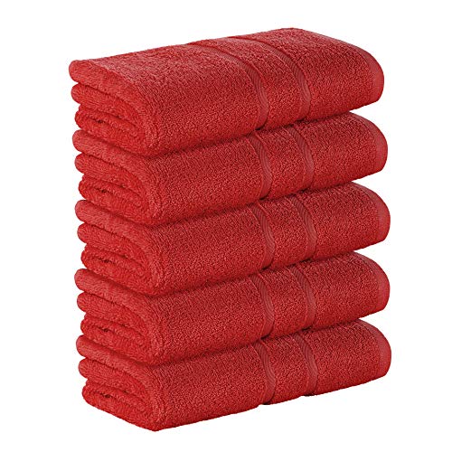 5 Stück Premium Frottee Handtücher 50x100 cm in rot von StickandShine in 500g/m² aus 100% Baumwolle von StickandShine Inh. Christian Müller