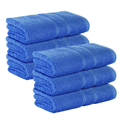 6 Stück Premium Frottee Gästehandtücher 30x50 cm in blau von StickandShine in 500g/m² aus 100% Baumwolle von StickandShine Inh. Christian Müller