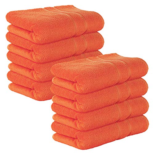 8 Stück Premium Frottee Badetücher 100x150 cm in orange von StickandShine in 500g/m² aus 100% Baumwolle von StickandShine Inh. Christian Müller