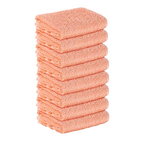 8 Stück Premium Frottee Gästehandtücher 30x50 cm in peach von StickandShine in 500g/m² aus 100% Baumwolle von StickandShine Inh. Christian Müller