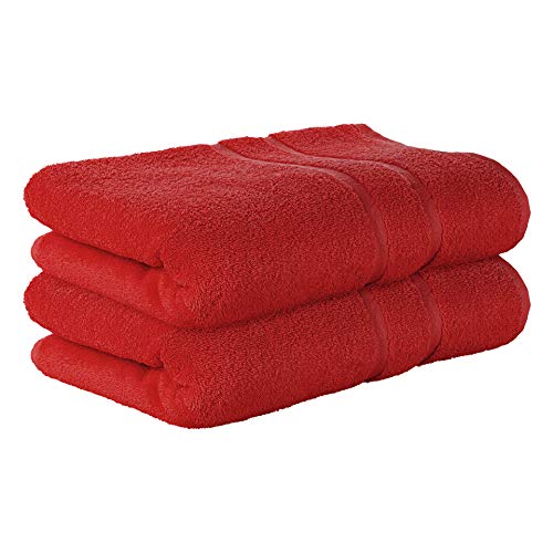 StickandShine 2er SET Premium Frottee Badetuch 100x150 cm in rot in 500g/m² aus 100% Baumwolle von StickandShine Inh. Christian Müller