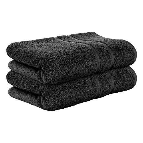 StickandShine 2er SET Premium Frottee Badetuch 100x150 cm in schwarz in 500g/m² aus 100% Baumwolle von StickandShine Inh. Christian Müller