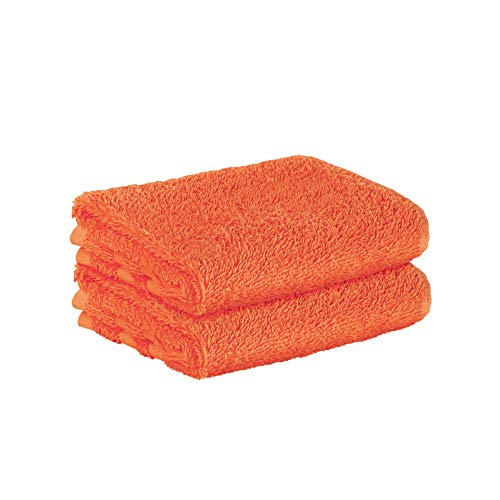 StickandShine 2er SET Premium Frottee Gästehandtuch 30x50 cm in orange in 500g/m² aus 100% Baumwolle von StickandShine Inh. Christian Müller