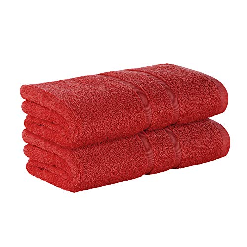 StickandShine 2er SET Premium Frottee Handtuch 50x100 cm in rot in 500g/m² aus 100% Baumwolle von StickandShine Inh. Christian Müller