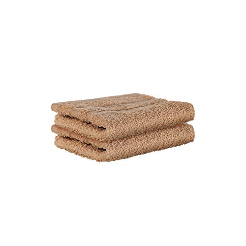 StickandShine 2er SET Premium Frottee Waschhandschuh 15x21 cm in hellbraun in 500g/m² aus 100% Baumwolle von StickandShine Inh. Christian Müller