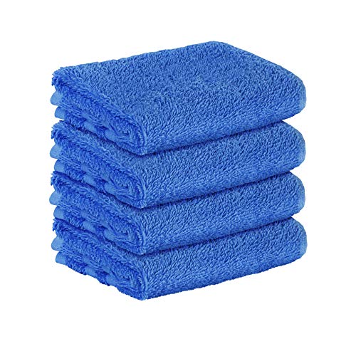 StickandShine 4er SET Premium Frottee Gästehandtuch 30x50 cm in blau in 500g/m² aus 100% Baumwolle von StickandShine Inh. Christian Müller