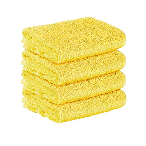 StickandShine 4er SET Premium Frottee Gästehandtuch 30x50 cm in gelb in 500g/m² aus 100% Baumwolle von StickandShine Inh. Christian Müller