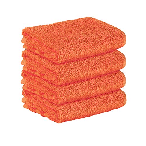 StickandShine 4er Set Premium Frottee Gästehandtuch 30x50 cm in orange in 500g/m² aus 100% Baumwolle von StickandShine Inh. Christian Müller