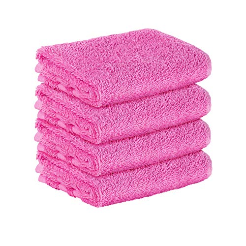 StickandShine 4er SET Premium Frottee Gästehandtuch 30x50 cm in pink in 500g/m² aus 100% Baumwolle von StickandShine Inh. Christian Müller