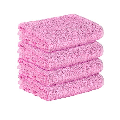 StickandShine 4er SET Premium Frottee Gästehandtuch 30x50 cm in rosa in 500g/m² aus 100% Baumwolle von StickandShine Inh. Christian Müller