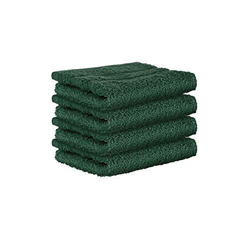 StickandShine 4er SET Premium Frottee Waschhandschuh 15x21 cm in dunkelgrün in 500g/m² aus 100% Baumwolle von StickandShine Inh. Christian Müller