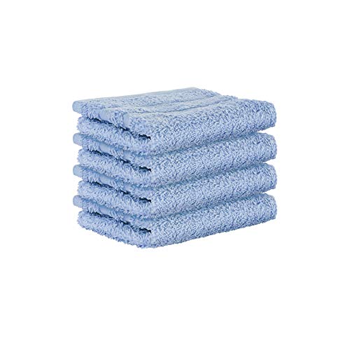 StickandShine 4er SET Premium Frottee Waschhandschuh 15x21 cm in hellblau in 500g/m² aus 100% Baumwolle von StickandShine Inh. Christian Müller