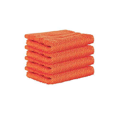 StickandShine 4er Set Premium Frottee Waschhandschuh 15x21 cm in orange in 500g/m² aus 100% Baumwolle von StickandShine Inh. Christian Müller