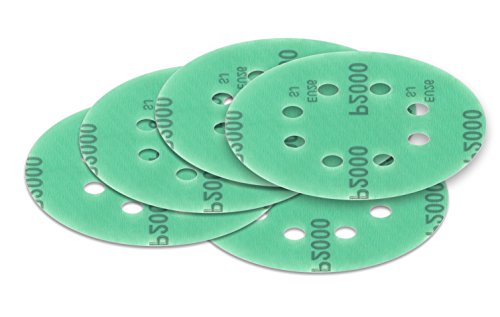 10 Stück 125 mm Exzenter Schleifscheiben P1200 Körnung, 8 Loch, green Film, Haft Klett Schleifpapier von StickandShine