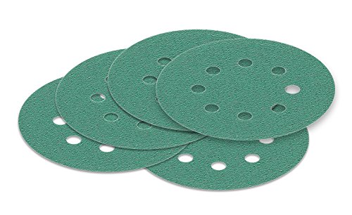 10 Stück 125 mm Exzenter Schleifscheiben P320 Körnung, 8 Loch, green Film, Haft Klett Schleifpapier von StickandShine