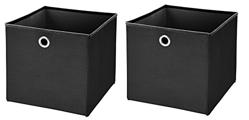 StickandShine 2er Set Schwarz Faltbox 28 x 28 x 28 cm Aufbewahrungsbox faltbar von StickandShine