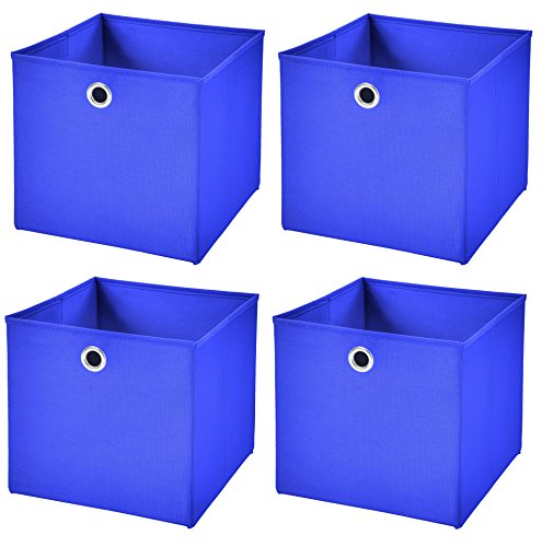 StickandShine 4er Set Blau Faltbox 32 x 32 x 32 cm Aufbewahrungsbox faltbar von StickandShine