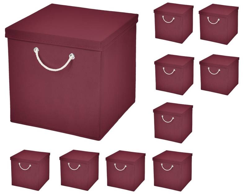 StickandShine Faltbox 10 Stück 30 x 30 x 30 cm Aufbewahrungsbox Stoffboxen Faltbox von StickandShine