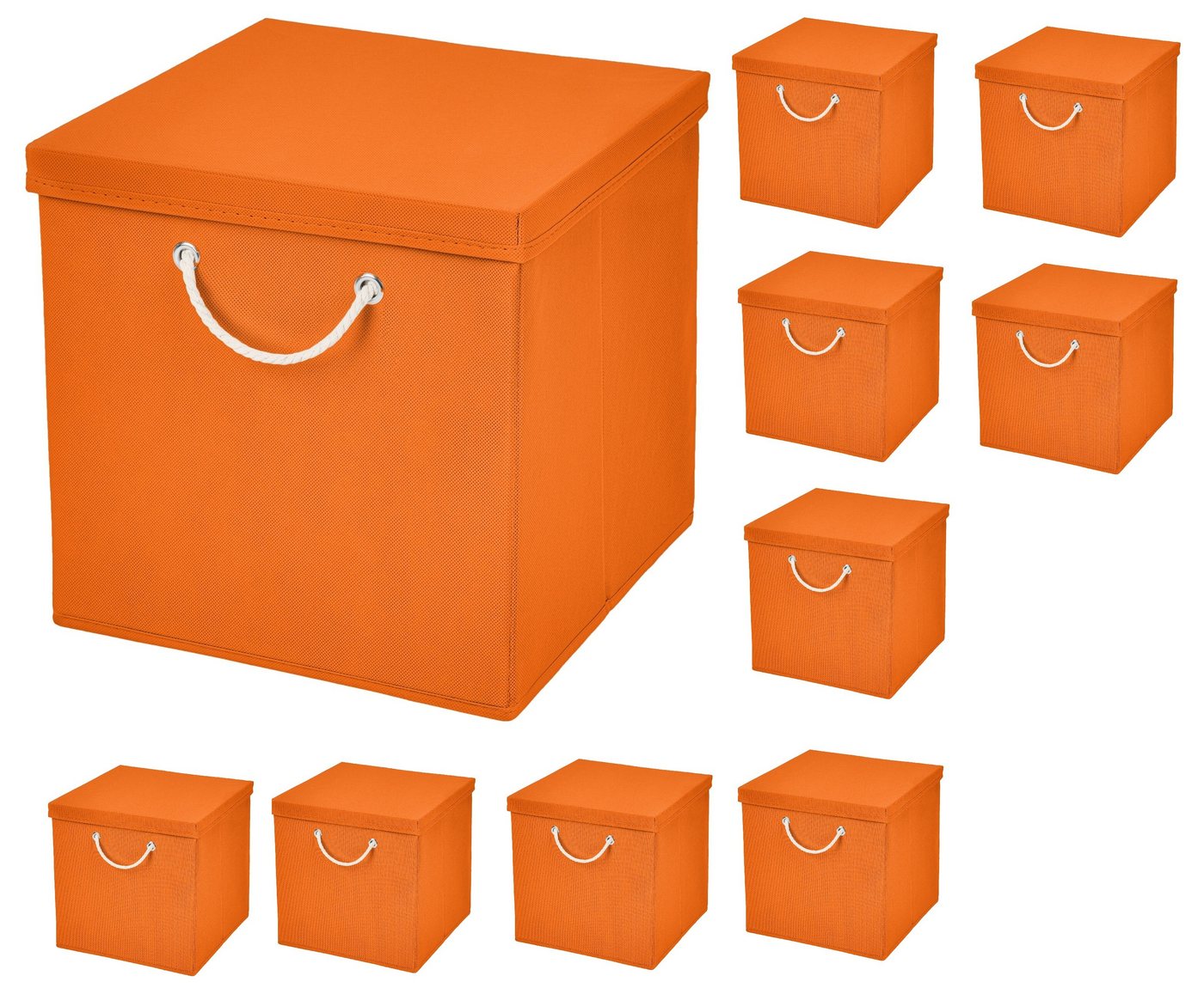 StickandShine Faltbox 10 Stück 30 x 30 x 30 cm Aufbewahrungsbox Stoffboxen Faltbox von StickandShine