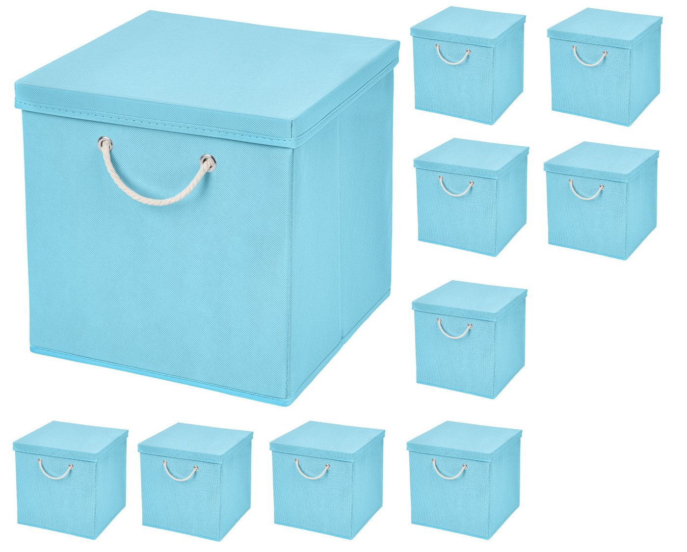 StickandShine Faltbox 10 Stück 30 x 30 x 30 cm Aufbewahrungsbox Stoffboxen Faltbox von StickandShine