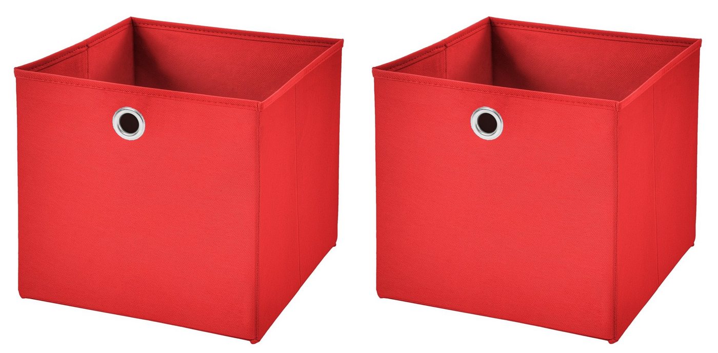 StickandShine Faltbox 2 Stück 33 x 33 x 33 cm Faltbox ohne Deckel Stoffbox Aufbewahrungsbox von StickandShine