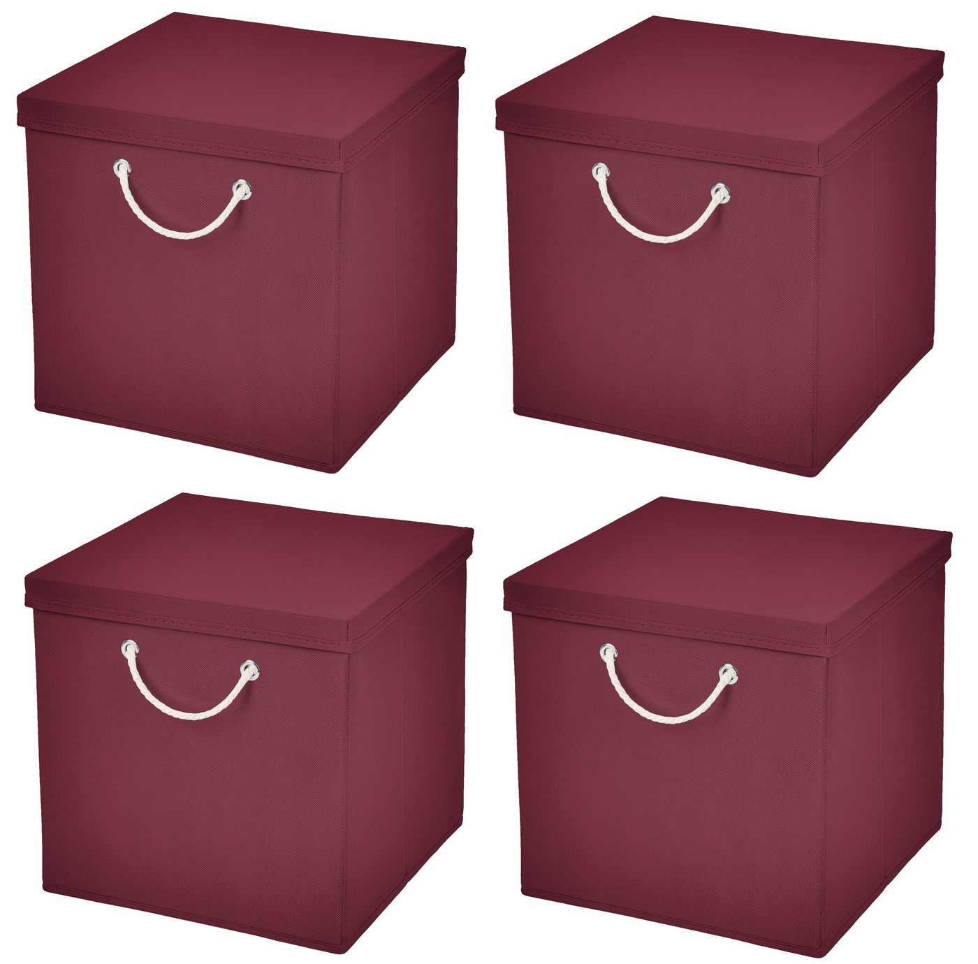 StickandShine Faltbox 4 Stück 30 x 30 x 30 cm Aufbewahrungsbox Stoffboxen Faltbox von StickandShine