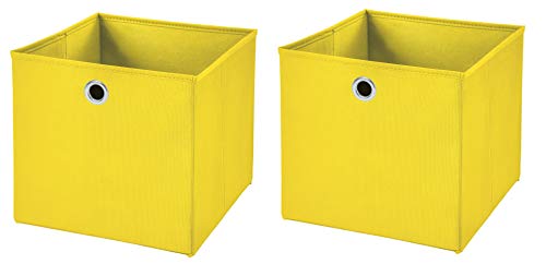StickandShine 2er Set Gelb Faltbox 28 x 28 x 28 cm Aufbewahrungsbox faltbar von StickandShine
