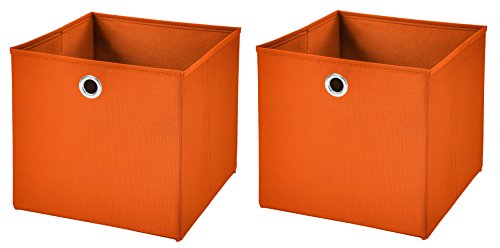 StickandShine 2er Set Orange Faltbox 28 x 28 x 28 cm Aufbewahrungsbox faltbar von StickandShine