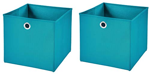 StickandShine 2er Set Türkis Faltbox 28 x 28 x 28 cm Aufbewahrungsbox faltbar von StickandShine