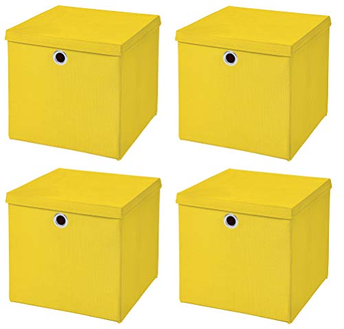 StickandShine 4er Set Gelb Faltbox 32 x 32 x 32 cm Aufbewahrungsbox faltbar mit Deckel StickandShine 4er Set Gelb Faltbox 32 x 32 x 32 cm Aufbewahrungsbox faltbar mit Deckel von StickandShine