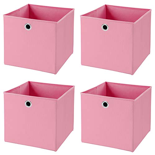 StickandShine 4er Set Rosa Faltbox 32 x 32 x 32 cm Aufbewahrungsbox faltbar von StickandShine