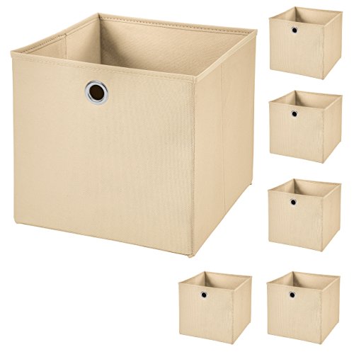 StickandShine 6er Set Creme Faltbox 32 x 32 x 32 cm Aufbewahrungsbox faltbar StickandShine 6er Set Creme Faltbox 32 x 32 x 32 cm Aufbewahrungsbox faltbar von StickandShine