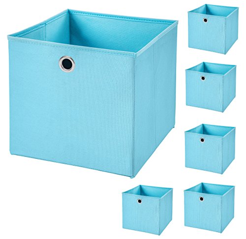 StickandShine 6er Set Hellblau Faltbox 32 x 32 x 32 cm Aufbewahrungsbox faltbar von StickandShine