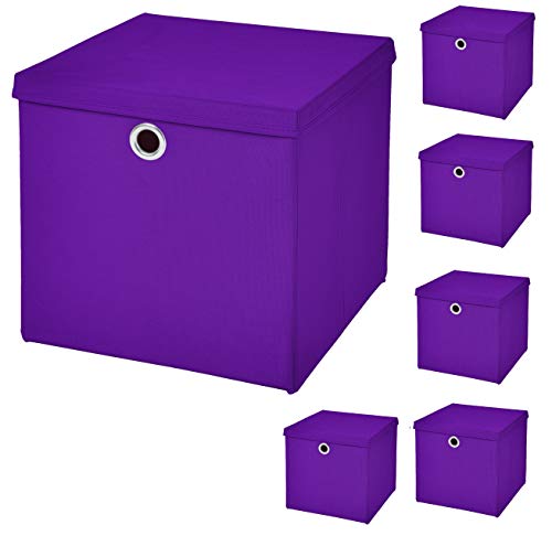 StickandShine 6er Set Lila Faltbox 28 x 28 x 28 cm Aufbewahrungsbox faltbar mit Deckel StickandShine 6er Set Lila Faltbox 28 x 28 x 28 cm Aufbewahrungsbox faltbar mit Deckel von StickandShine