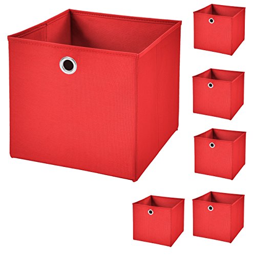 StickandShine 6er Set Rot Faltbox 28 x 28 x 28 cm Aufbewahrungsbox faltbar von StickandShine