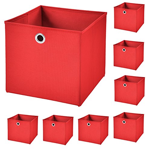 StickandShine 8er Set Rot Faltbox 28 x 28 x 28 cm Aufbewahrungsbox faltbar von StickandShine