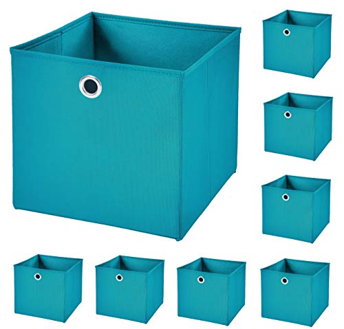 StickandShine 8er Set Türkis Faltbox 28 x 28 x 28 cm Aufbewahrungsbox faltbar von StickandShine