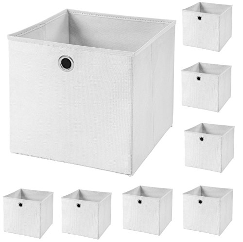 StickandShine 8er Set Weiß Faltbox 32 x 32 x 32 cm Aufbewahrungsbox faltbar von StickandShine