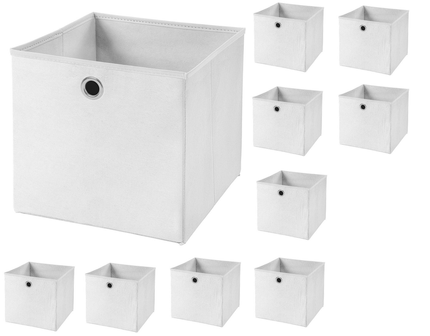 StickandShine Aufbewahrungsbox 10 Stück 32 x 32 x 32 cm Faltbox ohne Deckel Stoffbox Aufbewahrungsbox von StickandShine