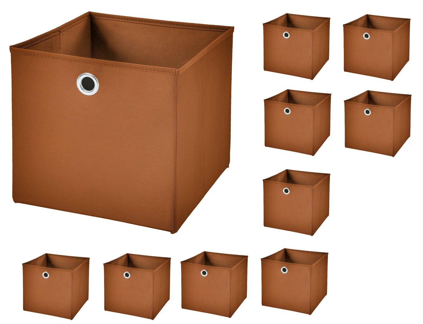 StickandShine Aufbewahrungsbox 10 Stück 32 x 32 x 32 cm Faltbox ohne Deckel Stoffbox Aufbewahrungsbox von StickandShine
