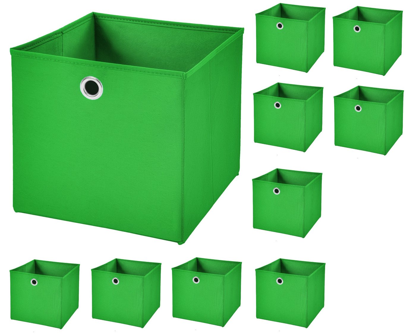 StickandShine Aufbewahrungsbox 10 Stück 32 x 32 x 32 cm Faltbox ohne Deckel Stoffbox Aufbewahrungsbox (10er SET 32x32x32) in verschiedenen Farben 32cm von StickandShine