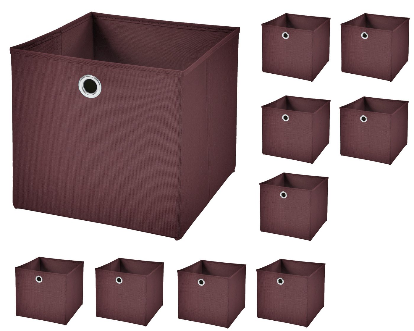 StickandShine Aufbewahrungsbox 10 Stück 32 x 32 x 32 cm Faltbox ohne Deckel Stoffbox Aufbewahrungsbox von StickandShine