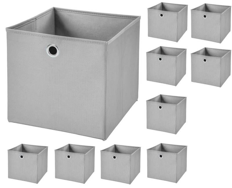 StickandShine Aufbewahrungsbox 10 Stück 33 x 33 x 33 cm Faltbox ohne Deckel Stoffbox Aufbewahrungsbox von StickandShine