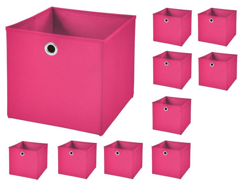 StickandShine Aufbewahrungsbox 10 Stück 33 x 33 x 33 cm Faltbox ohne Deckel Stoffbox Aufbewahrungsbox von StickandShine