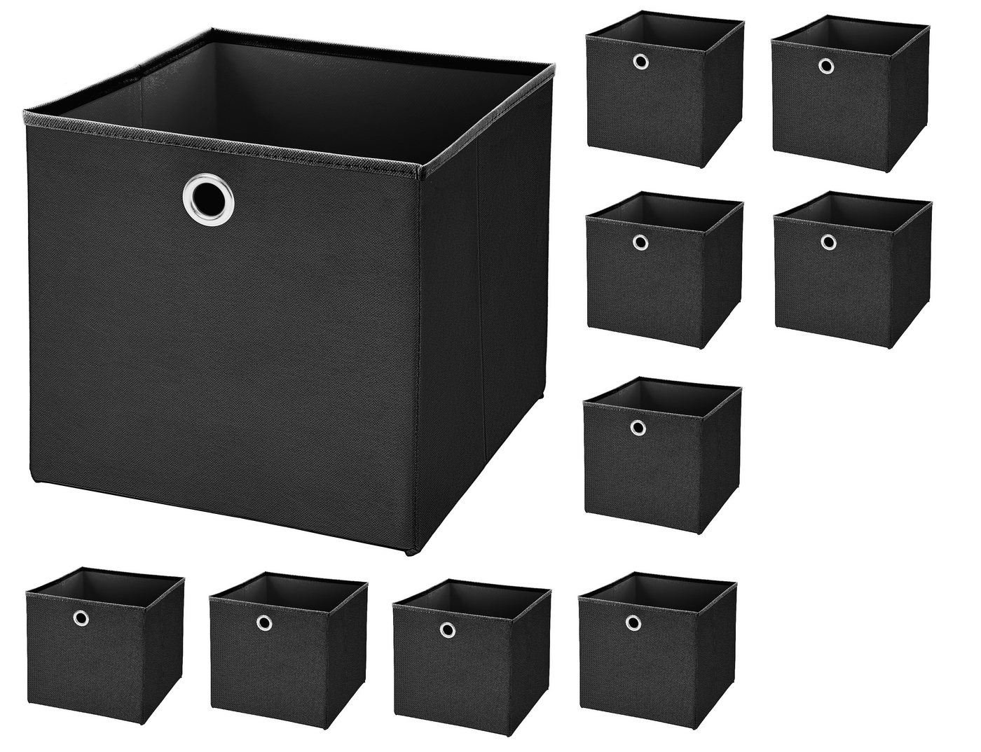 StickandShine Aufbewahrungsbox 10 Stück 33 x 33 x 33 cm Faltbox ohne Deckel Stoffbox Aufbewahrungsbox (10er SET 33x33x33) in verschiedenen Farben 33cm von StickandShine