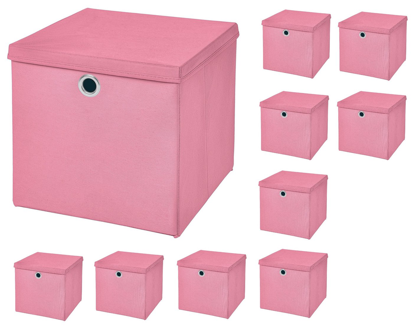 StickandShine Aufbewahrungsbox 10 Stück Faltboxen 28 x 28 x 28 cm faltbar mit Deckel Aufbewahrungsbox von StickandShine