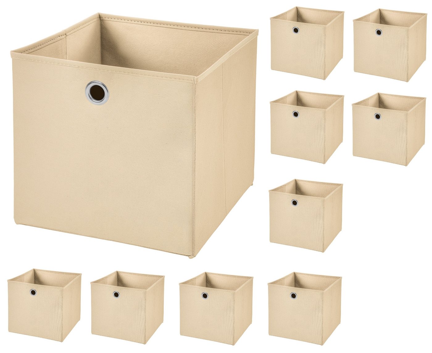 StickandShine Aufbewahrungsbox 10 Stück Faltboxen 28 x 28 x 28 cm faltbar ohne Deckel Stoffbox von StickandShine